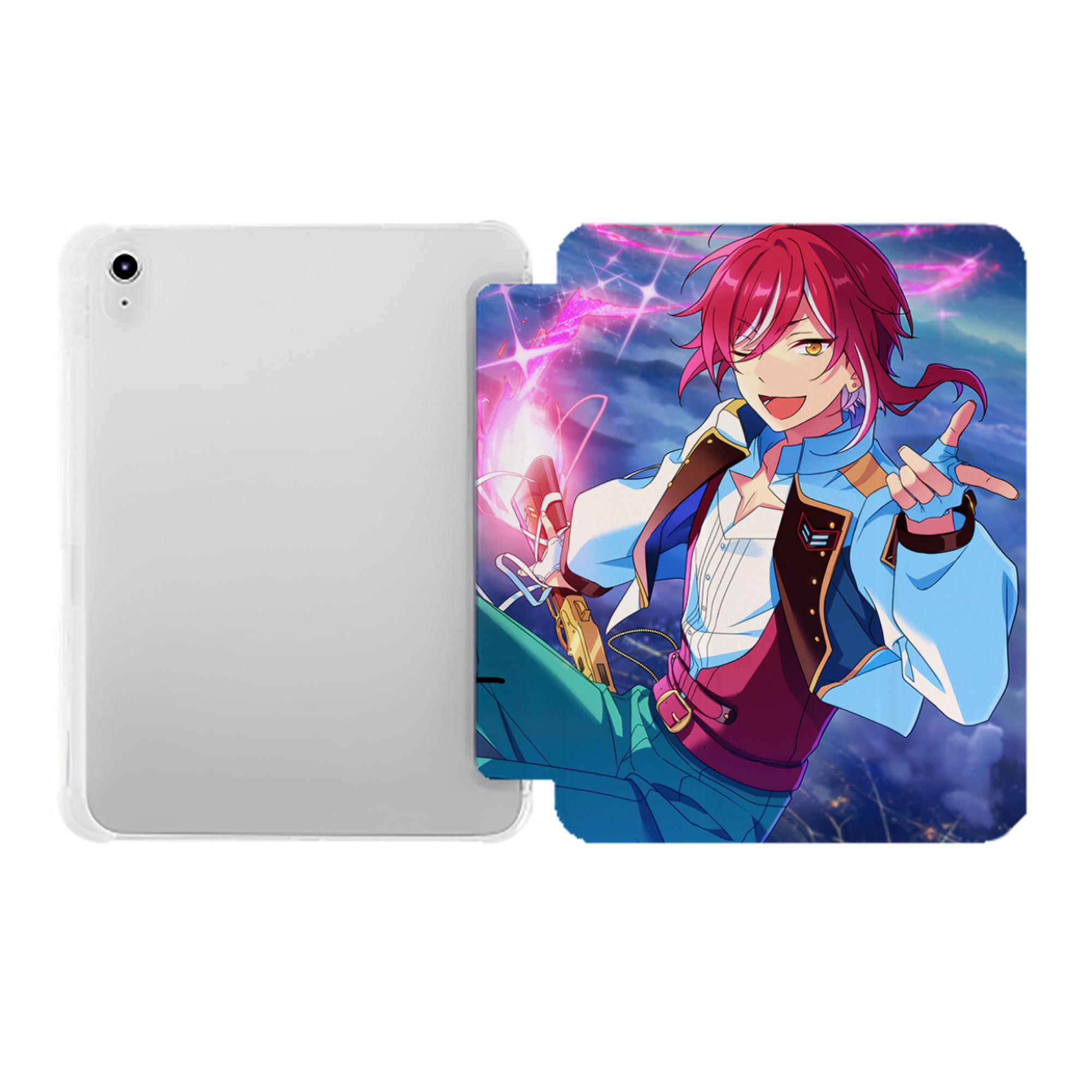 （画像用） あんさんぶるスターズ! Ensemble Stars IPad ケース ペン収納付き 三つ折りスタンド PUレザー×シリコン 対応機種9.5/10.5/10.9インチ